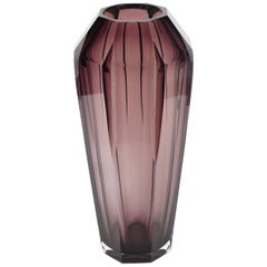 Art Deco Amethyst Val Saint Lambert Glass Scala Vase