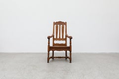 Art Deco Amsterdam School Armchair with Curved Armrests and Ornate Stretchers