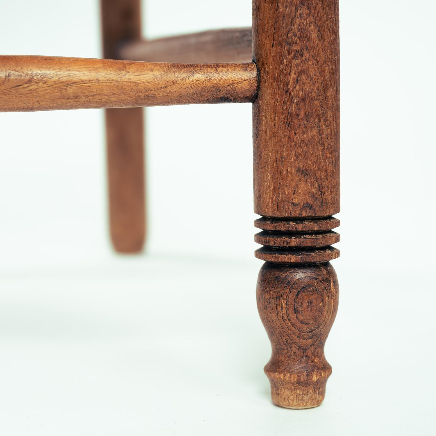 Art Deco Amsterdam School armchair in oak with straw seat, The netherlands, 1930 For Sale 1