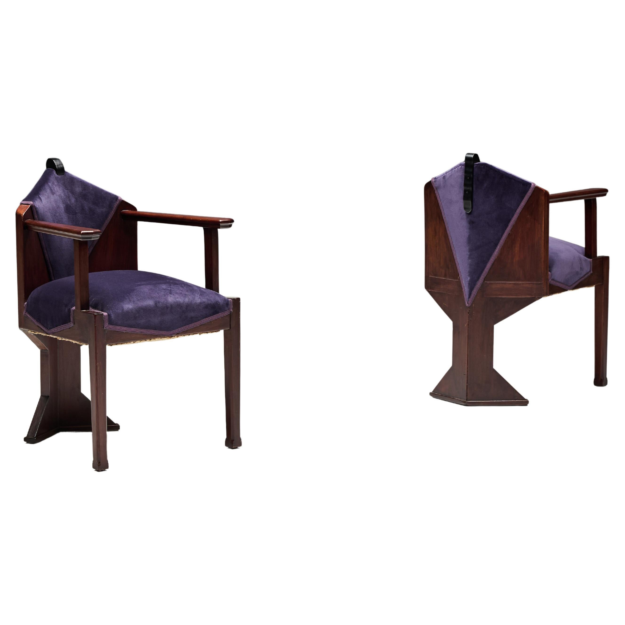Art Deco Amsterdam School Armchair, Netherlands, 1930s