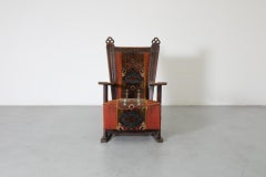 Art Deco "Amsterdam School" Armchair with Persian Influenced Woven Design Fabric