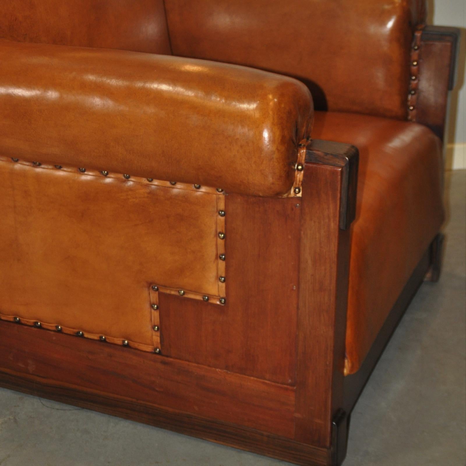 Art Deco, Amsterdam School Armchairs in Sheep Leather, 1920-1930s 5