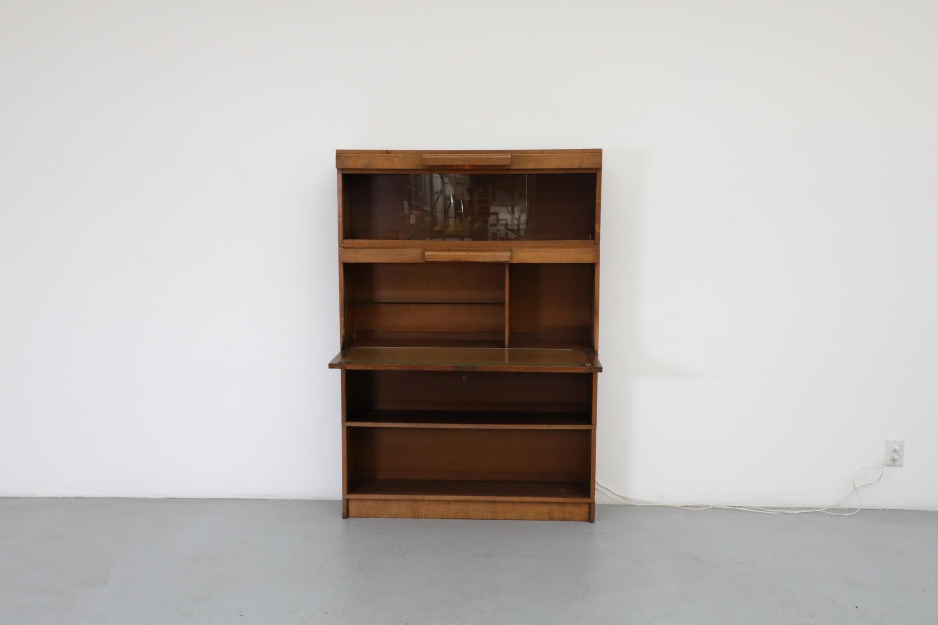 Dutch Art Deco - Amsterdam School Dark Oak Bar Cabinet For Sale