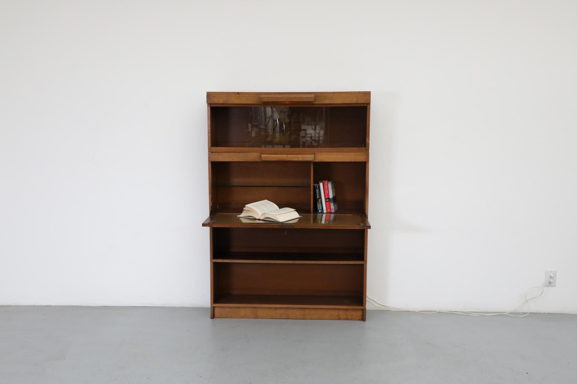Art Deco - Amsterdam School Dark Oak Bar Cabinet In Good Condition For Sale In Los Angeles, CA