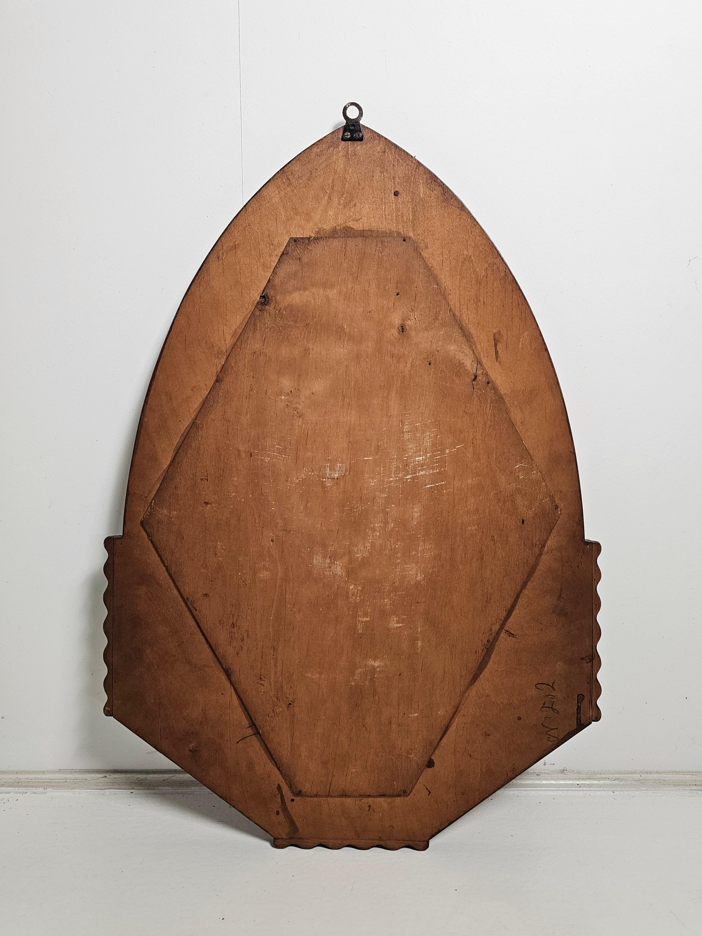 Art Deco Amsterdam School diamond shaped Mirror, Netherlands, 1920s For Sale 3