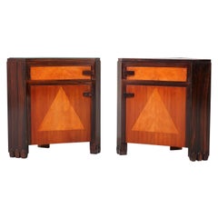 Art Deco Amsterdam School Nightstands by Max Coini, 1920s