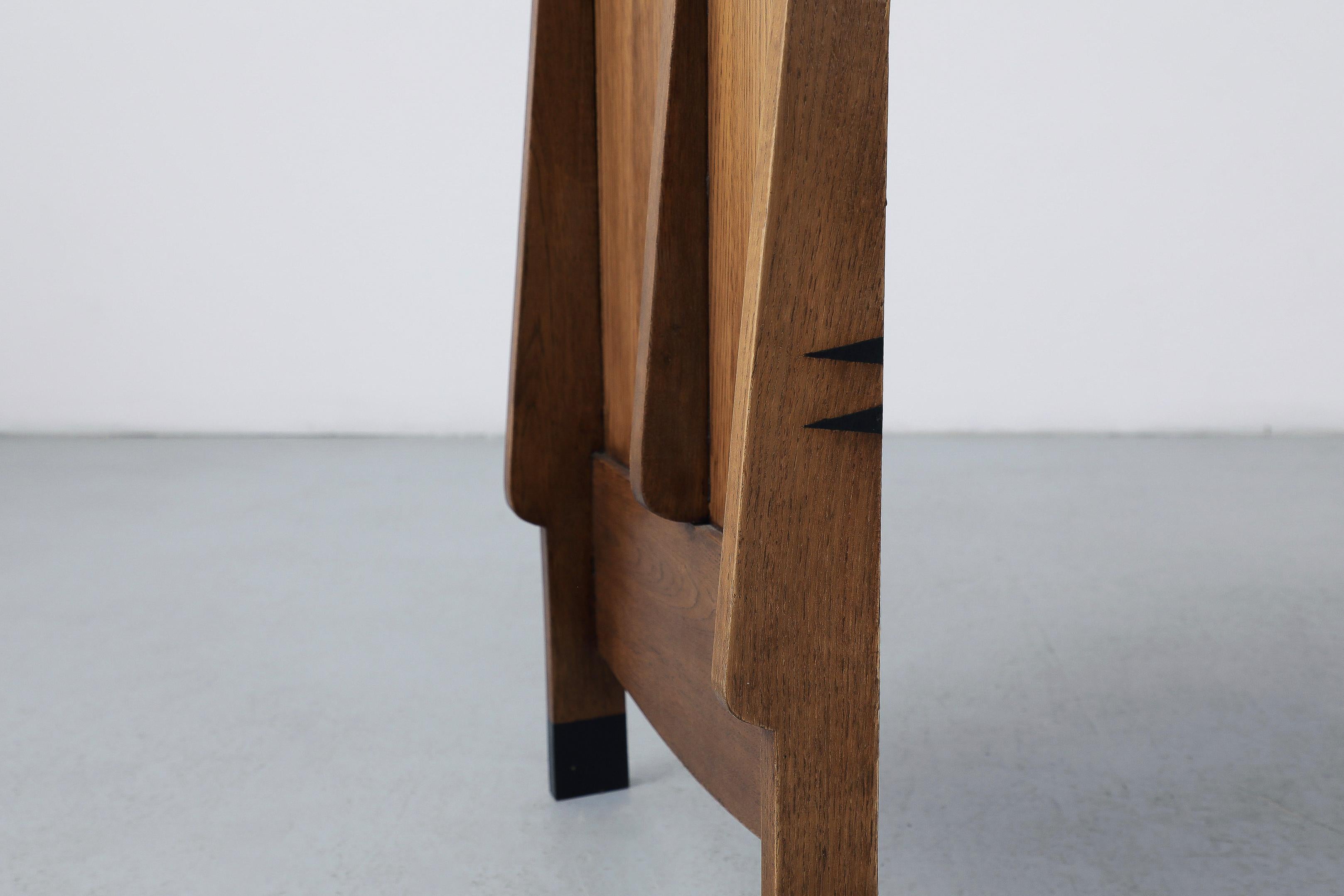 Art Deco 'Amsterdam School' Oak Corner Desk, 1920s Dutch Design im Angebot 5
