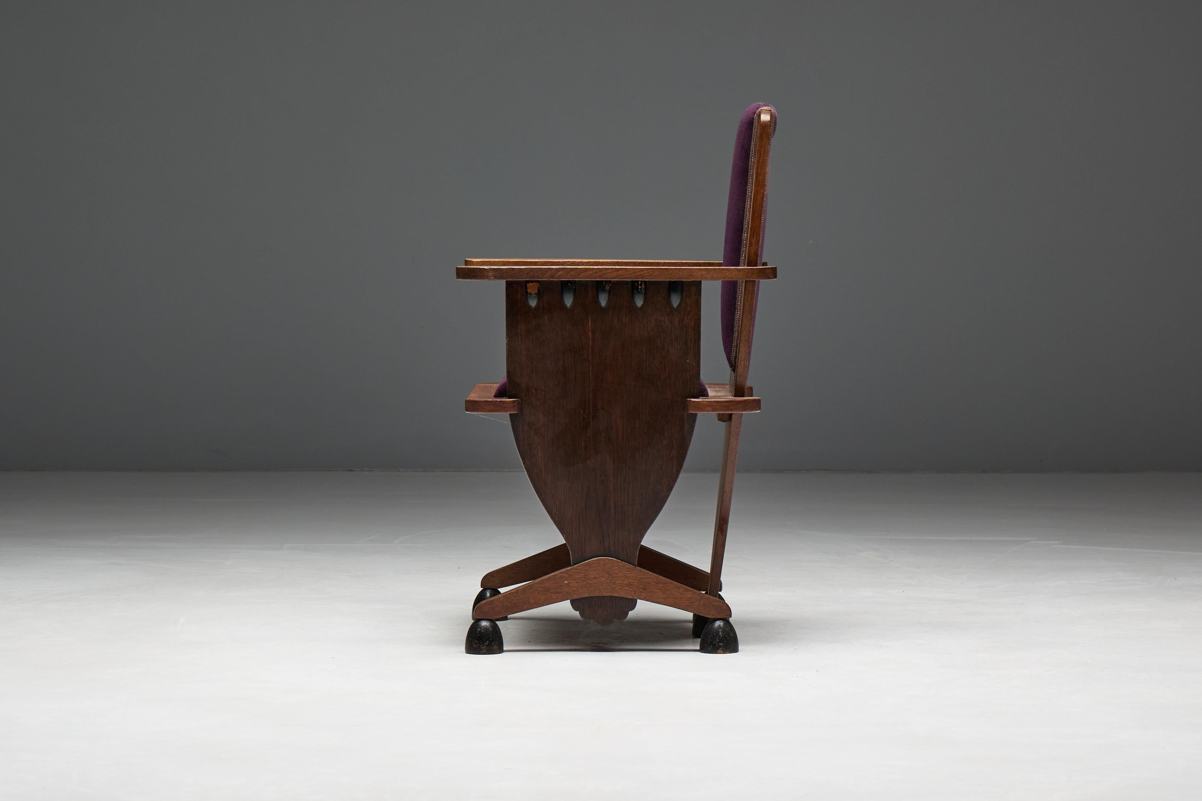 Skulpturaler Art-déco-Sessel der Amsterdamer Schule des Art déco, Niederlande, 1930er Jahre (Mitte des 20. Jahrhunderts) im Angebot