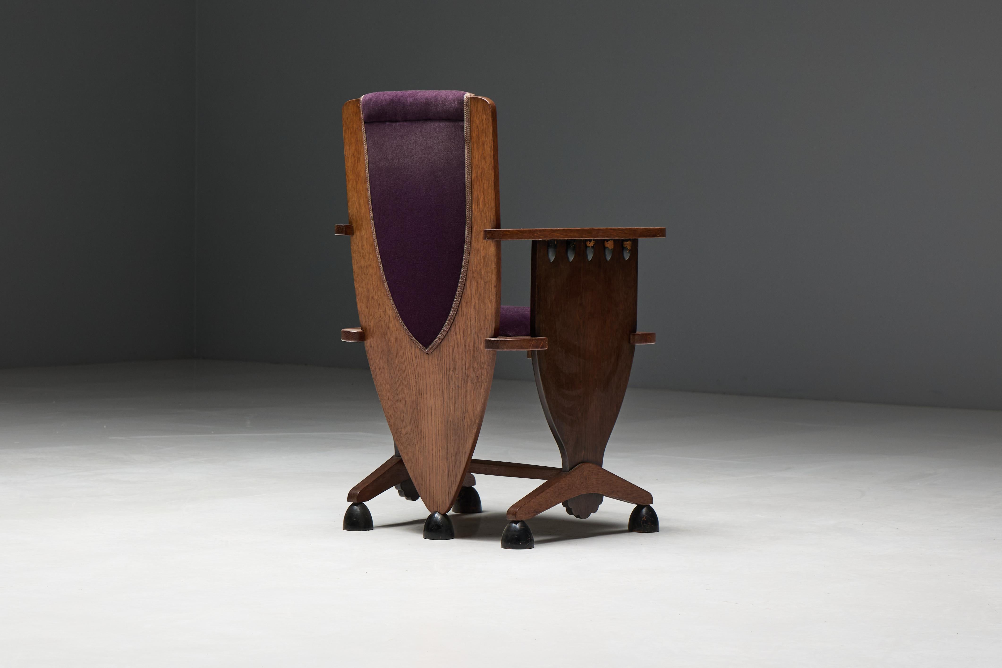 Skulpturaler Art-déco-Sessel der Amsterdamer Schule des Art déco, Niederlande, 1930er Jahre im Angebot 2