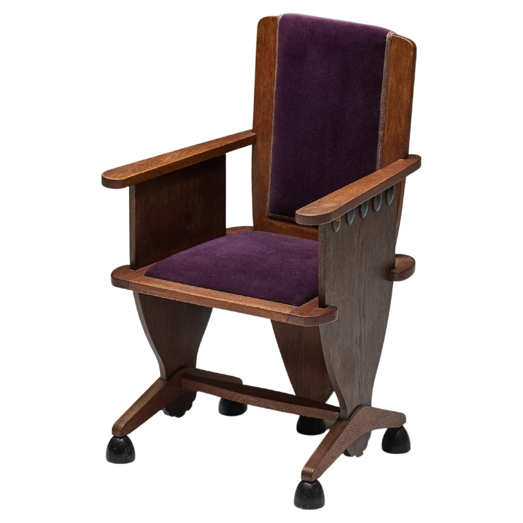Art Deco Amsterdam school Sculptural Armchair, Netherlands, 1930s