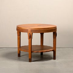 Art Deco Amsterdam School Side Table in Oak, 1930s Netherlands