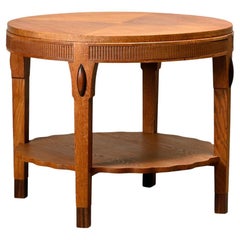 Art Deco Amsterdam School Side Table in Oak, 1930s Netherlands