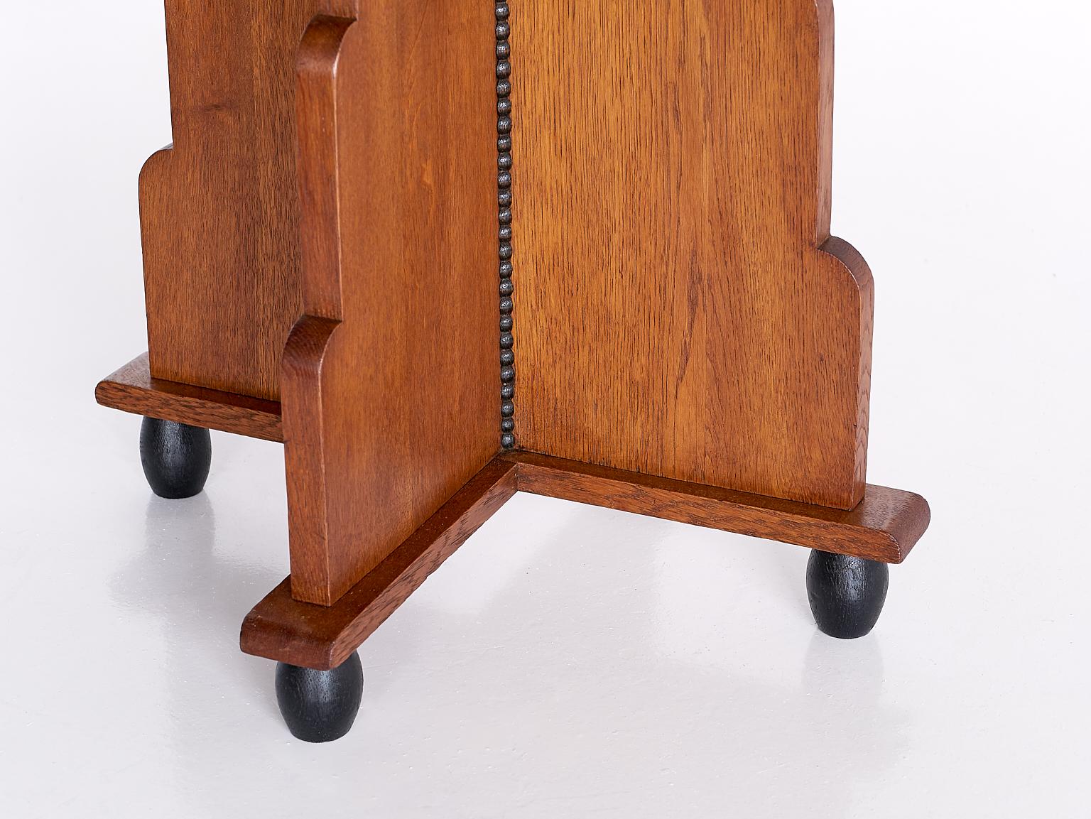 Art Deco Amsterdam School Side Table in Oak and Macassar Ebony, Early 1930s 1