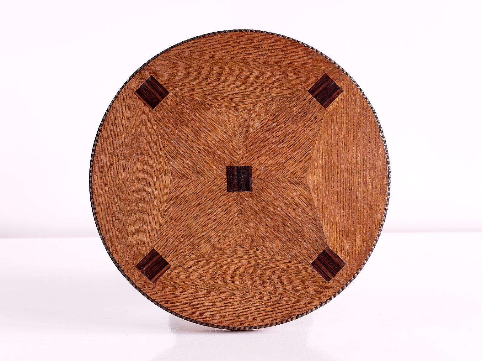 Art Deco Amsterdam School Side Table in Oak and Macassar Ebony, Early 1930s 2