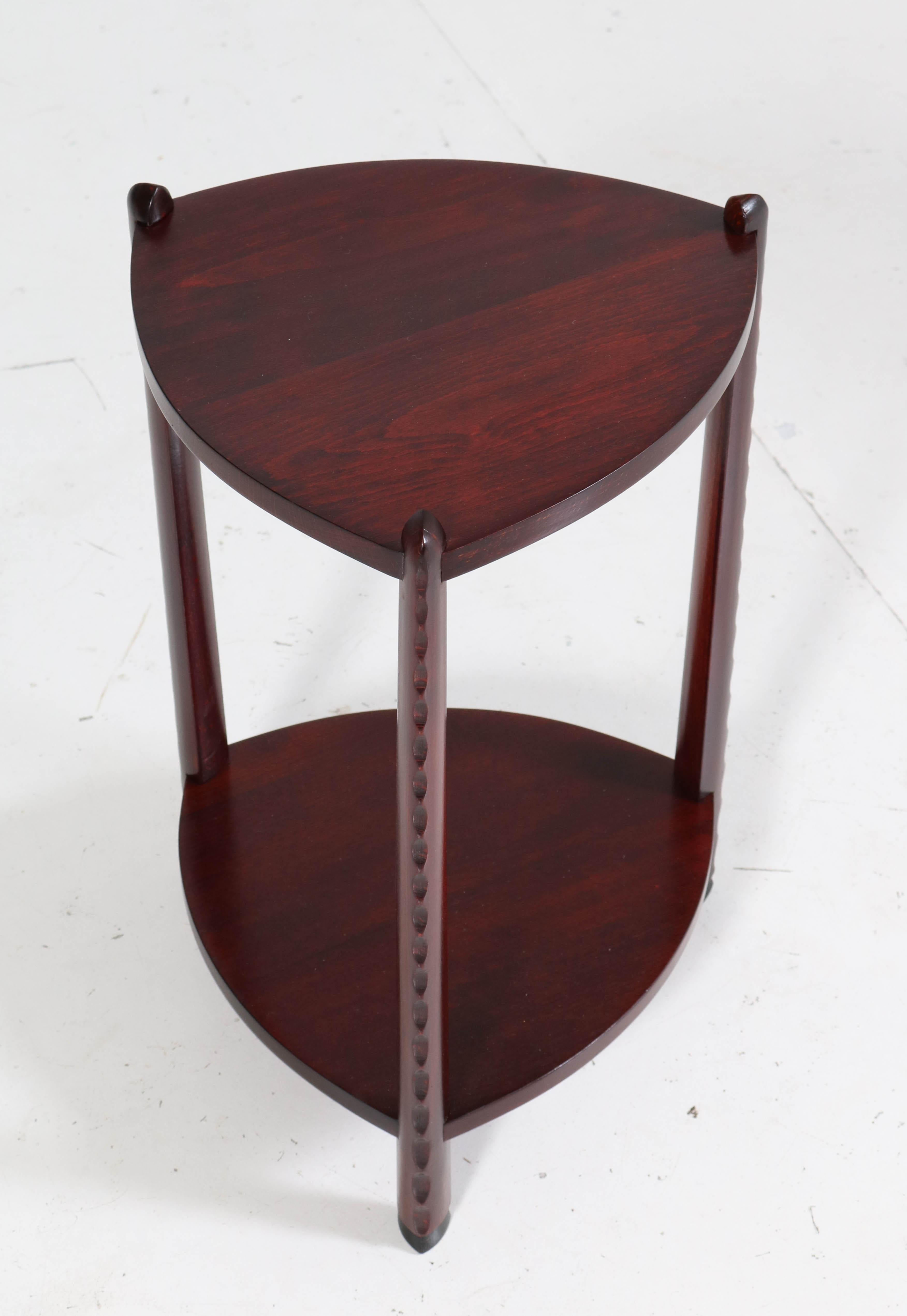 Early 20th Century Art Deco Amsterdam School Stained Beech Side Table Attributed to Piet Kramer For Sale