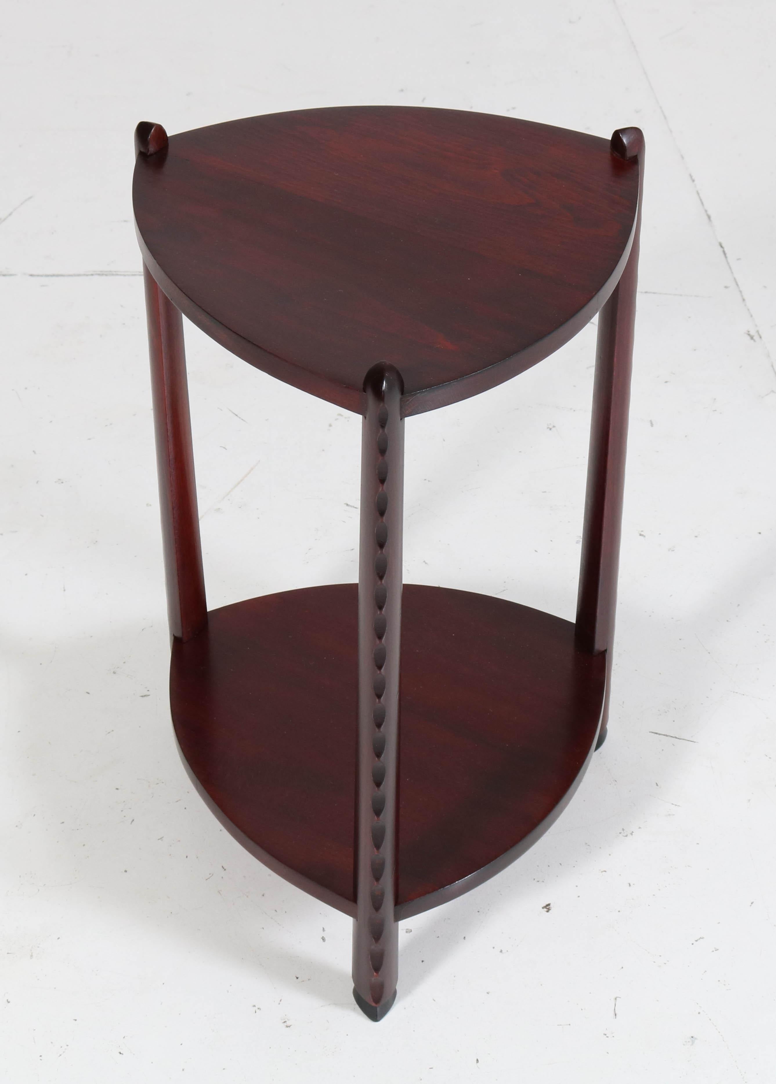 Art Deco Amsterdam School Stained Beech Side Table Attributed to Piet Kramer For Sale 1