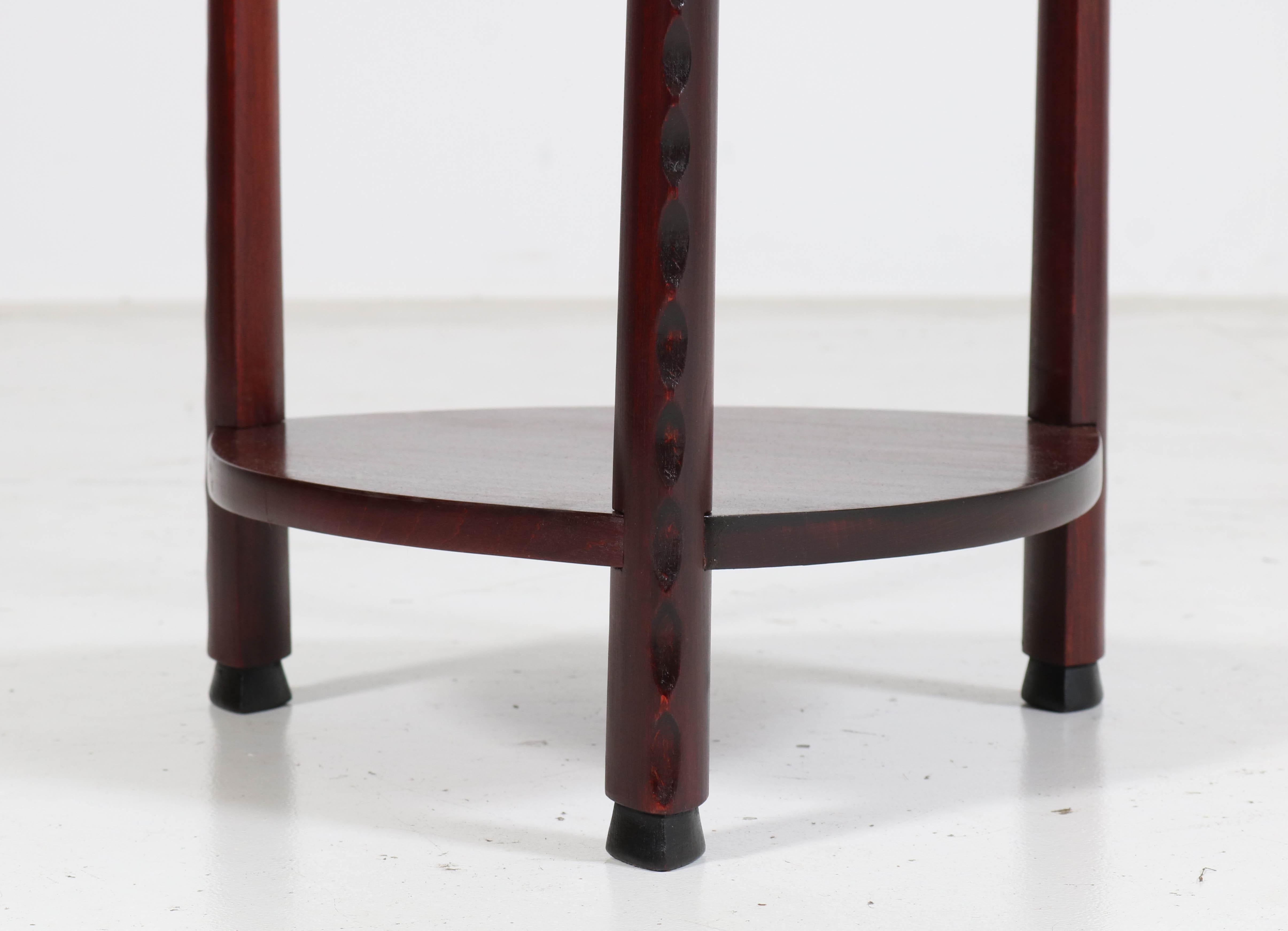 Art Deco Amsterdam School Stained Beech Side Table Attributed to Piet Kramer For Sale 2