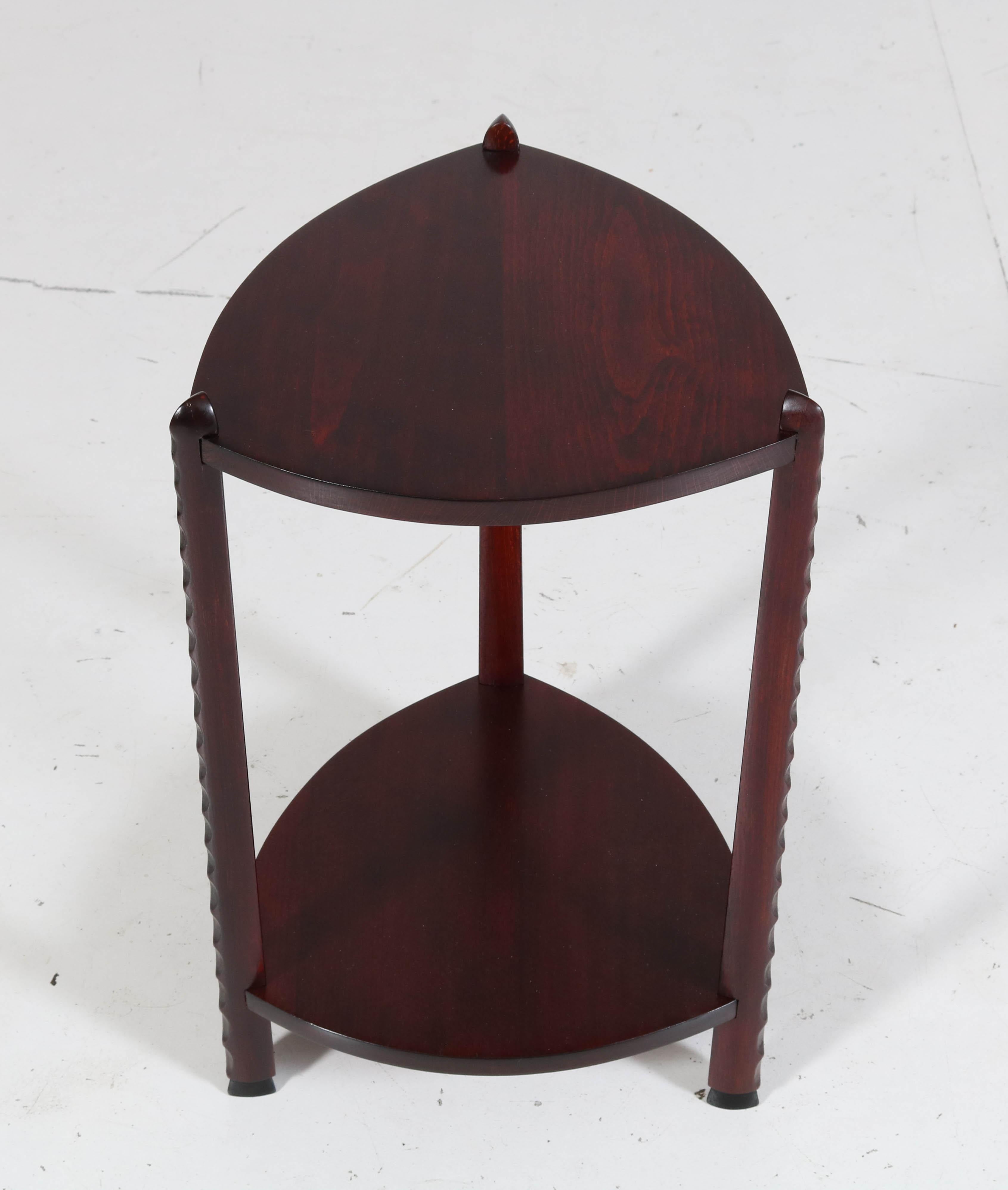 Art Deco Amsterdam School Stained Beech Side Table Attributed to Piet Kramer For Sale 4