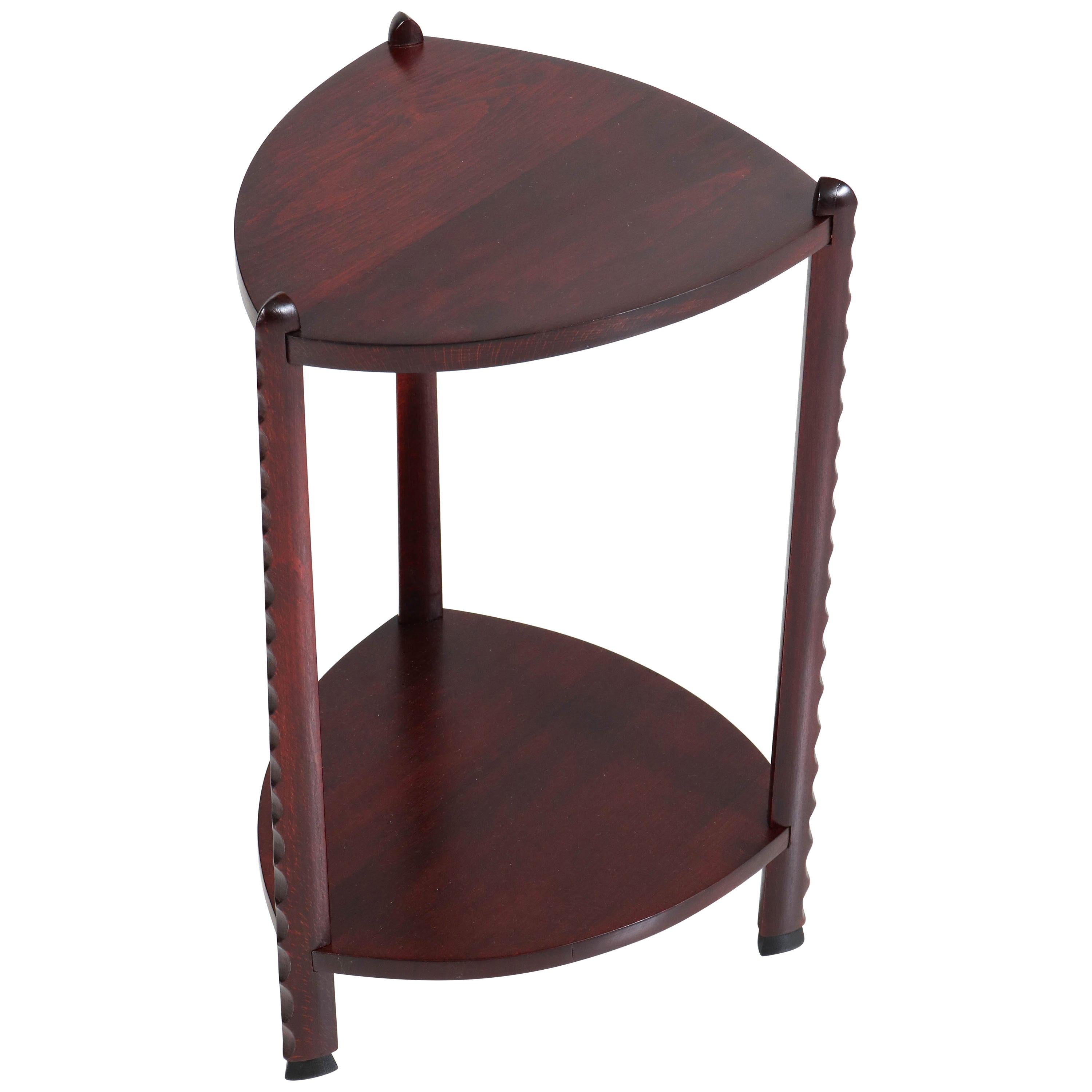 Art Deco Amsterdam School Stained Beech Side Table Attributed to Piet Kramer For Sale