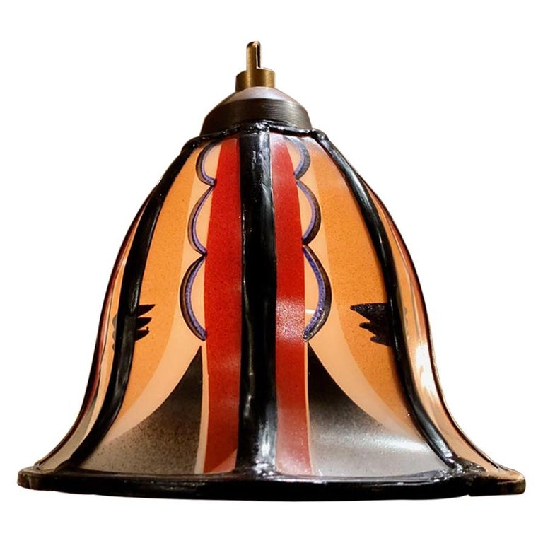 Art Deco Amsterdam School Stained Glass Hanging Lamps For Sale At 1stdibs
