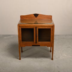 Art Deco Amsterdam School Tea or Display Cabinet in solid oak, Netherlands 1930