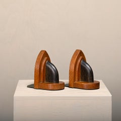 Art Deco Amsterdam School wooden Bookends, 1930's