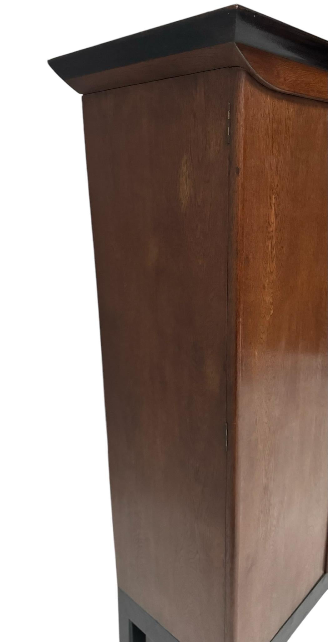 Glass Art Deco Amsterdamse School Armoire by Willem Penaat for Metz & Co. Amsterdam For Sale