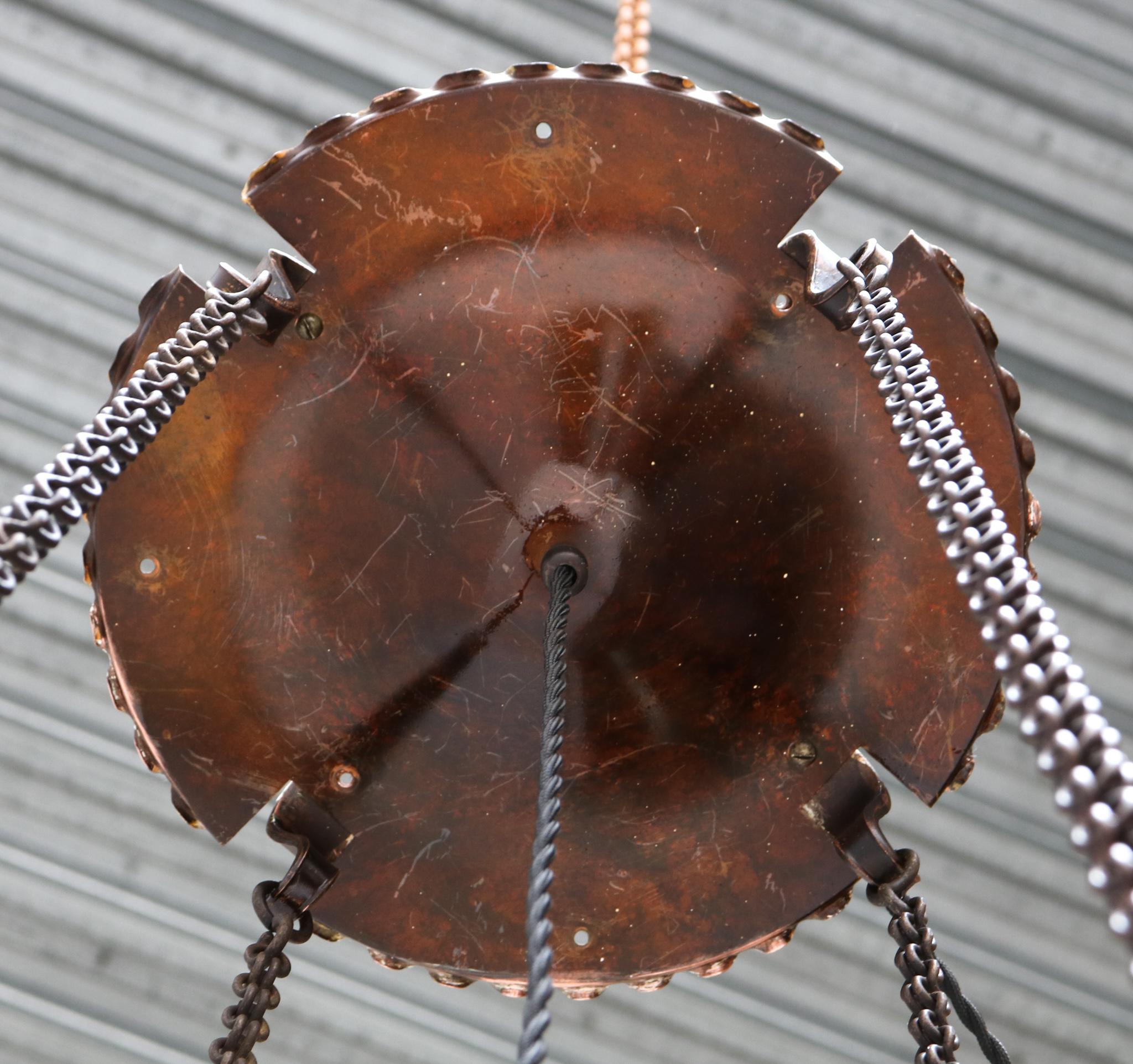 Art Deco Amsterdamse School Chandelier by Winkelman & Van der Bijl, 1920s 7