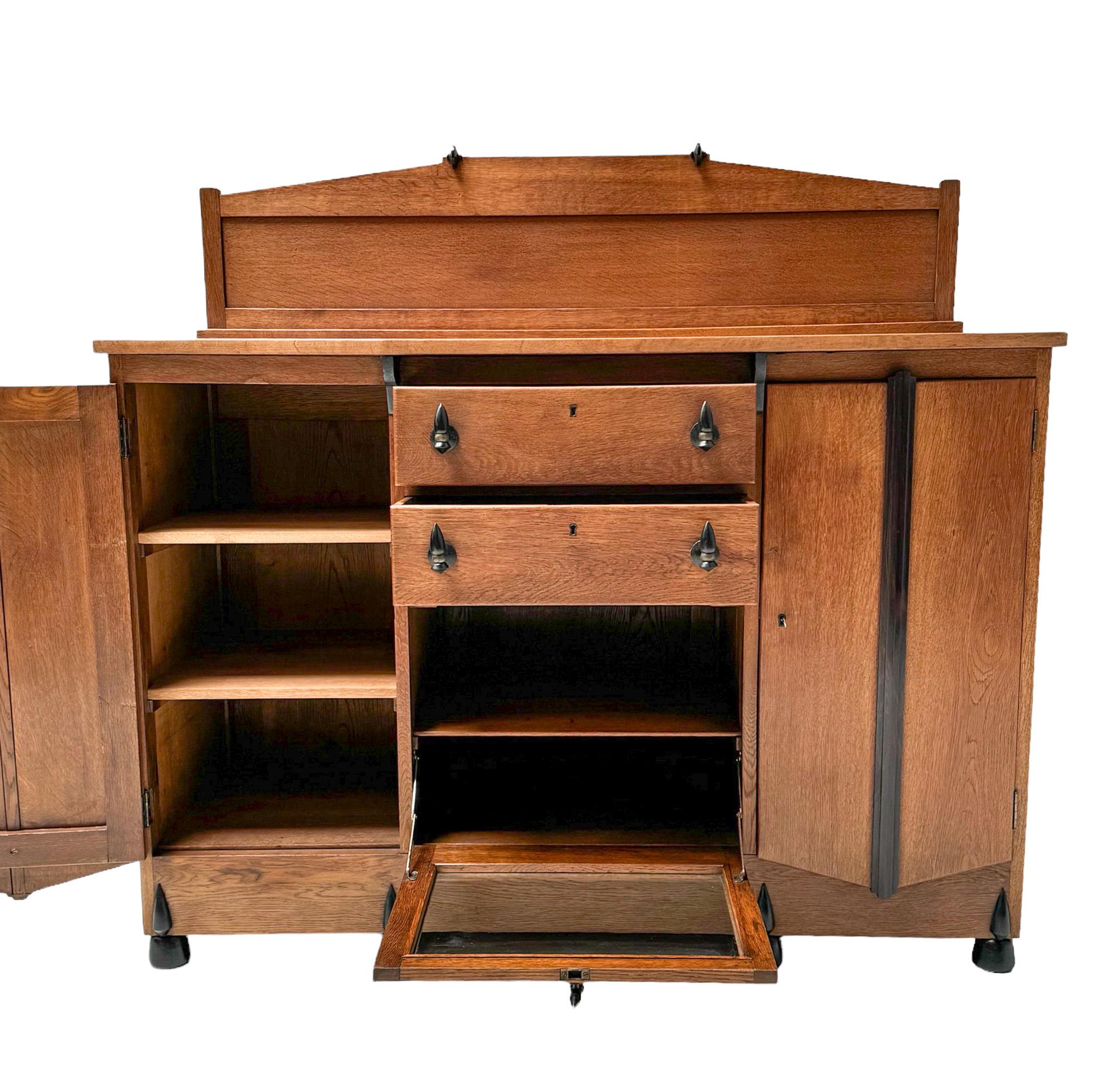 Dutch Art Deco Amsterdamse School Credenza or Sideboard by J.J. Zijfers Amsterdam For Sale