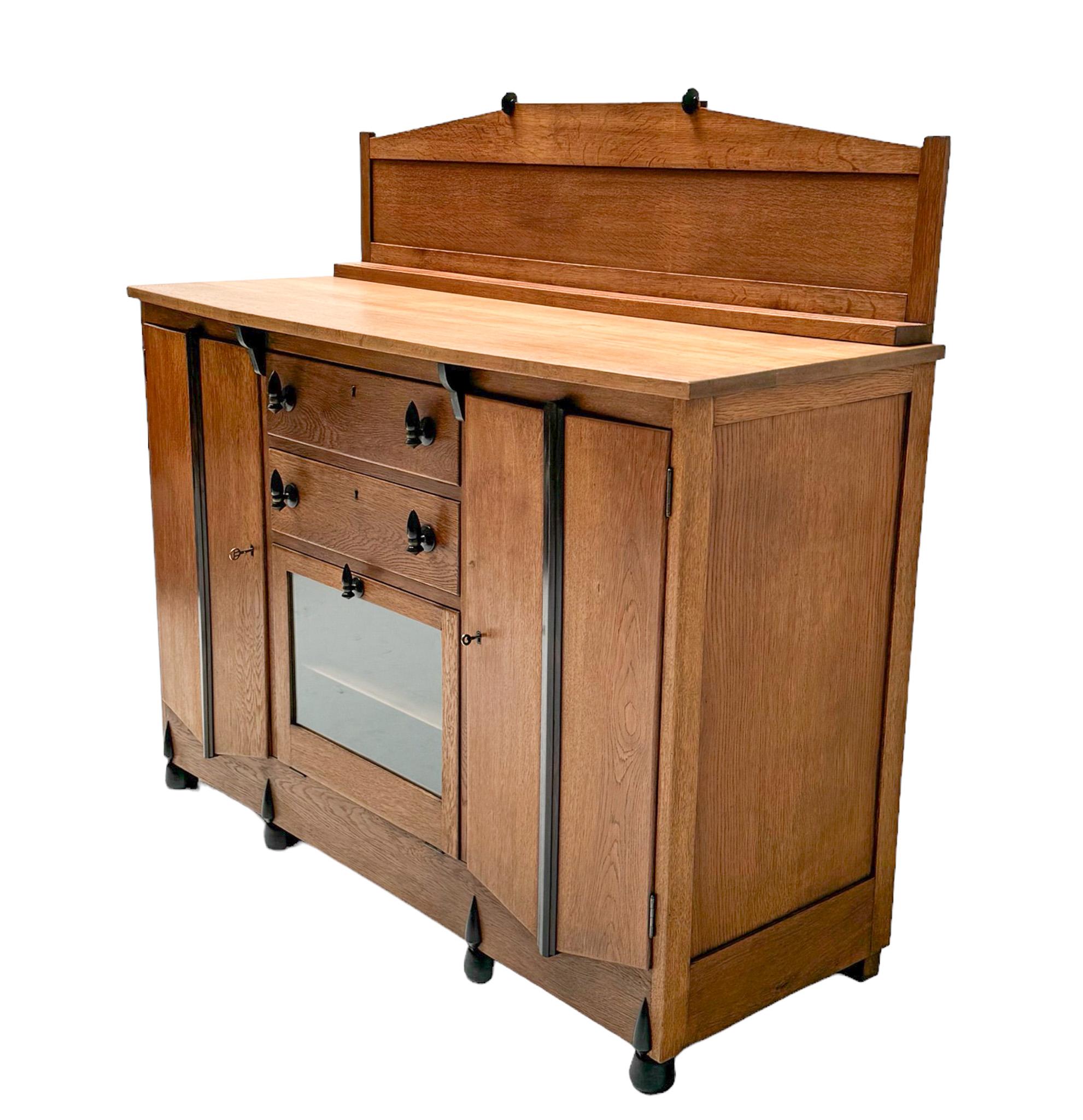 Macassar Art Deco Amsterdamse School Credenza or Sideboard by J.J. Zijfers Amsterdam For Sale