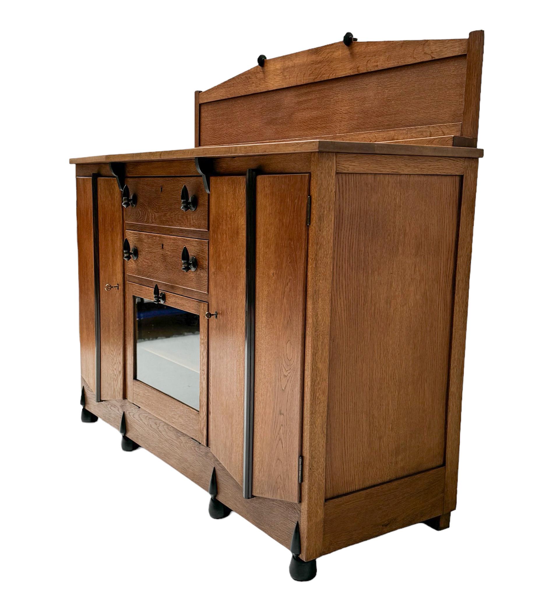 Art Deco Amsterdamse School Credenza or Sideboard by J.J. Zijfers Amsterdam For Sale 1