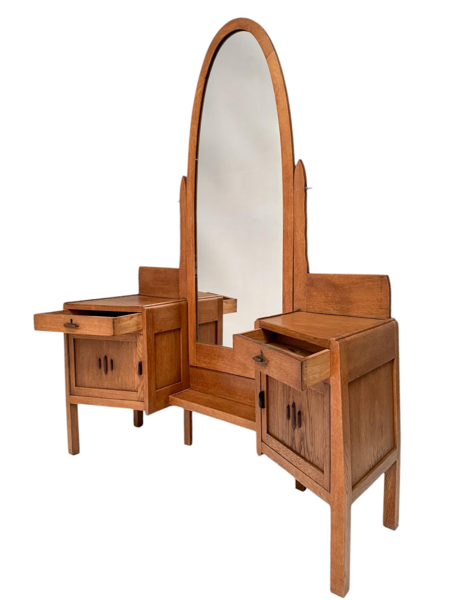 Early 20th Century Art Deco Amsterdamse School Dressing Table or Vanity by J.J. Zijfers, 1920s For Sale