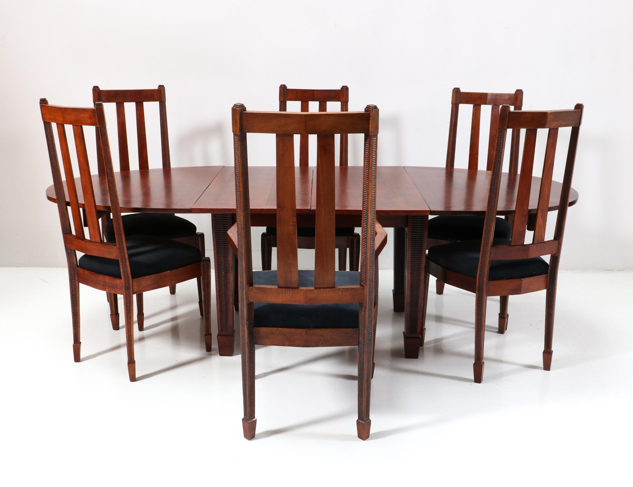 Art Deco Amsterdamse School Extending Dining Room Table, 1920s 2