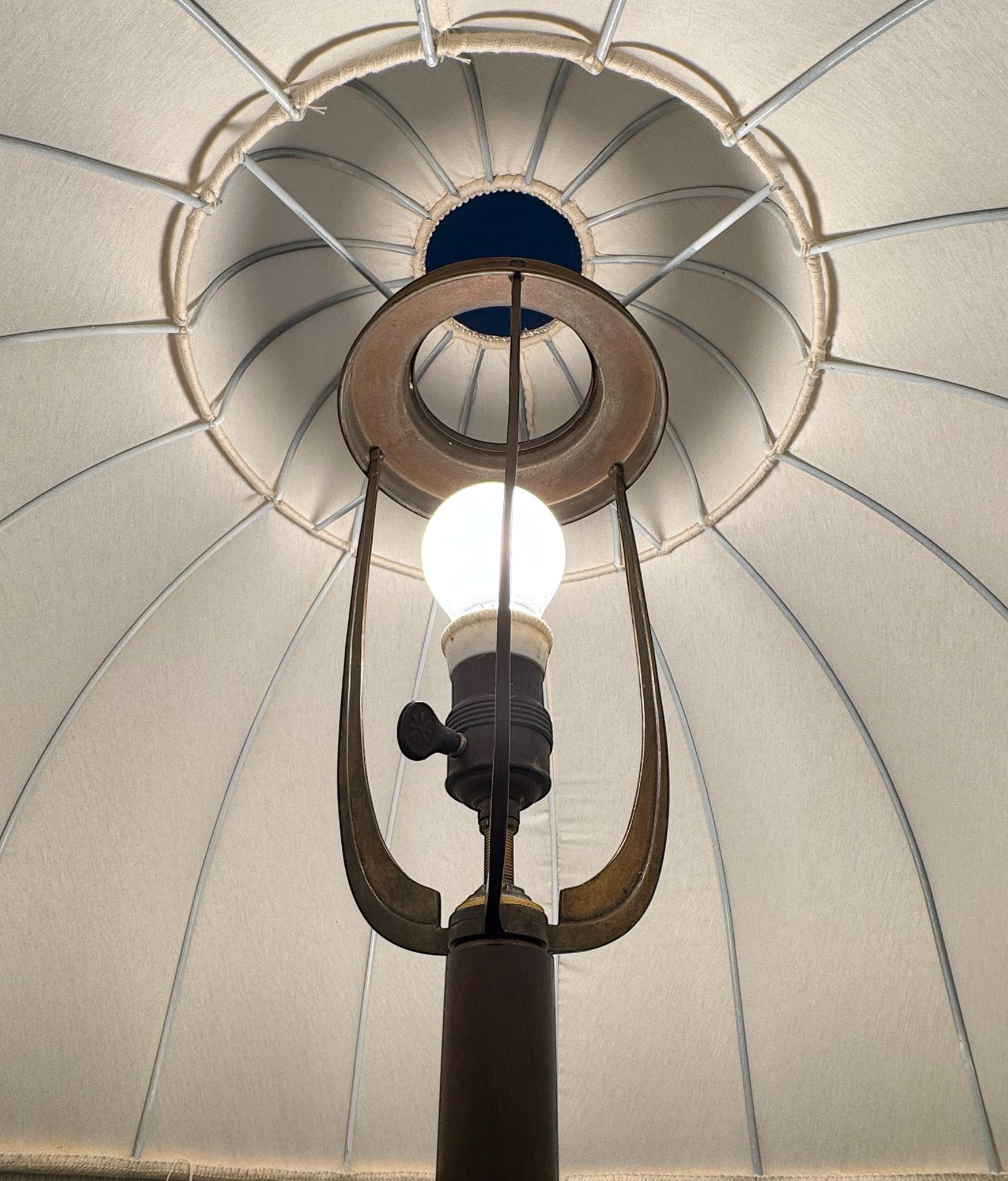 Art Deco Amsterdamse School Floor Lamp with Silk Shade, 1920s 6
