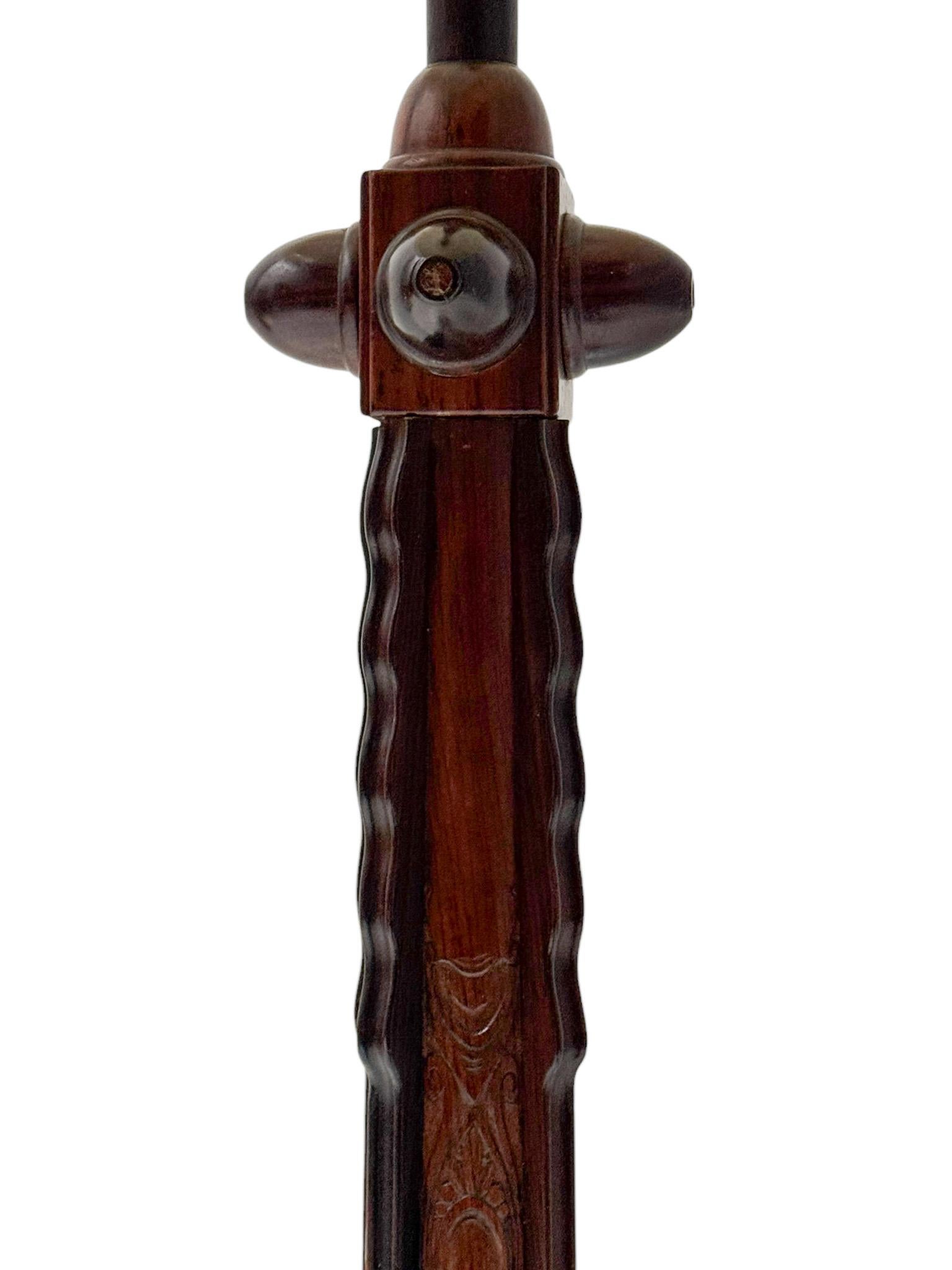 Art Deco Amsterdamse School Floor Lamp with Silk Shade, 1920s 3