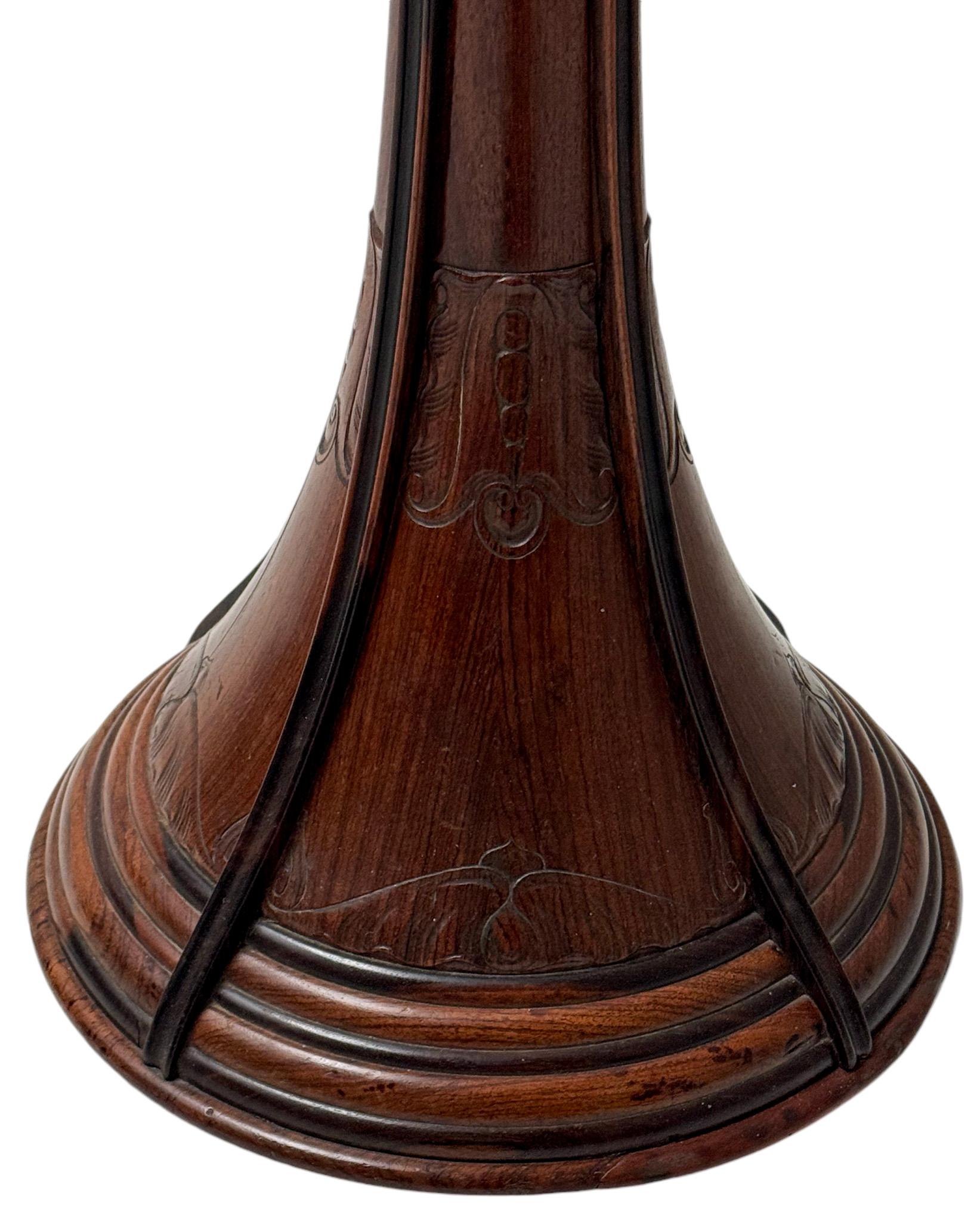 Art Deco Amsterdamse School Floor Lamp with Silk Shade, 1920s 4