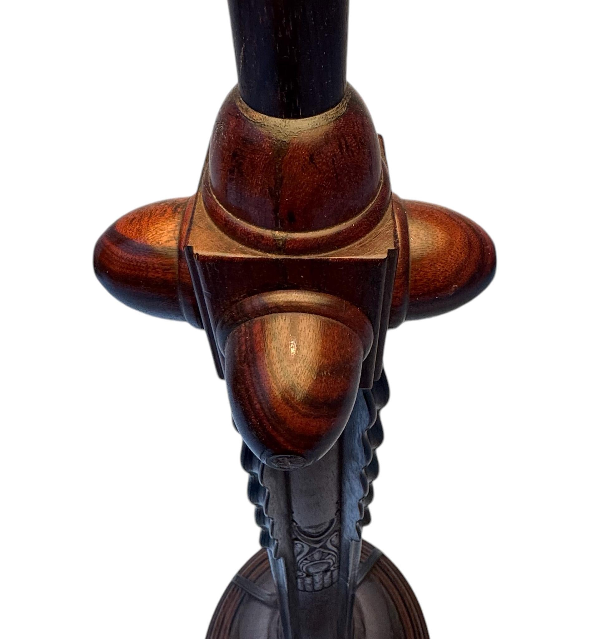 Art Deco Amsterdamse School Floor Lamp with Silk Shade, 1920s 5