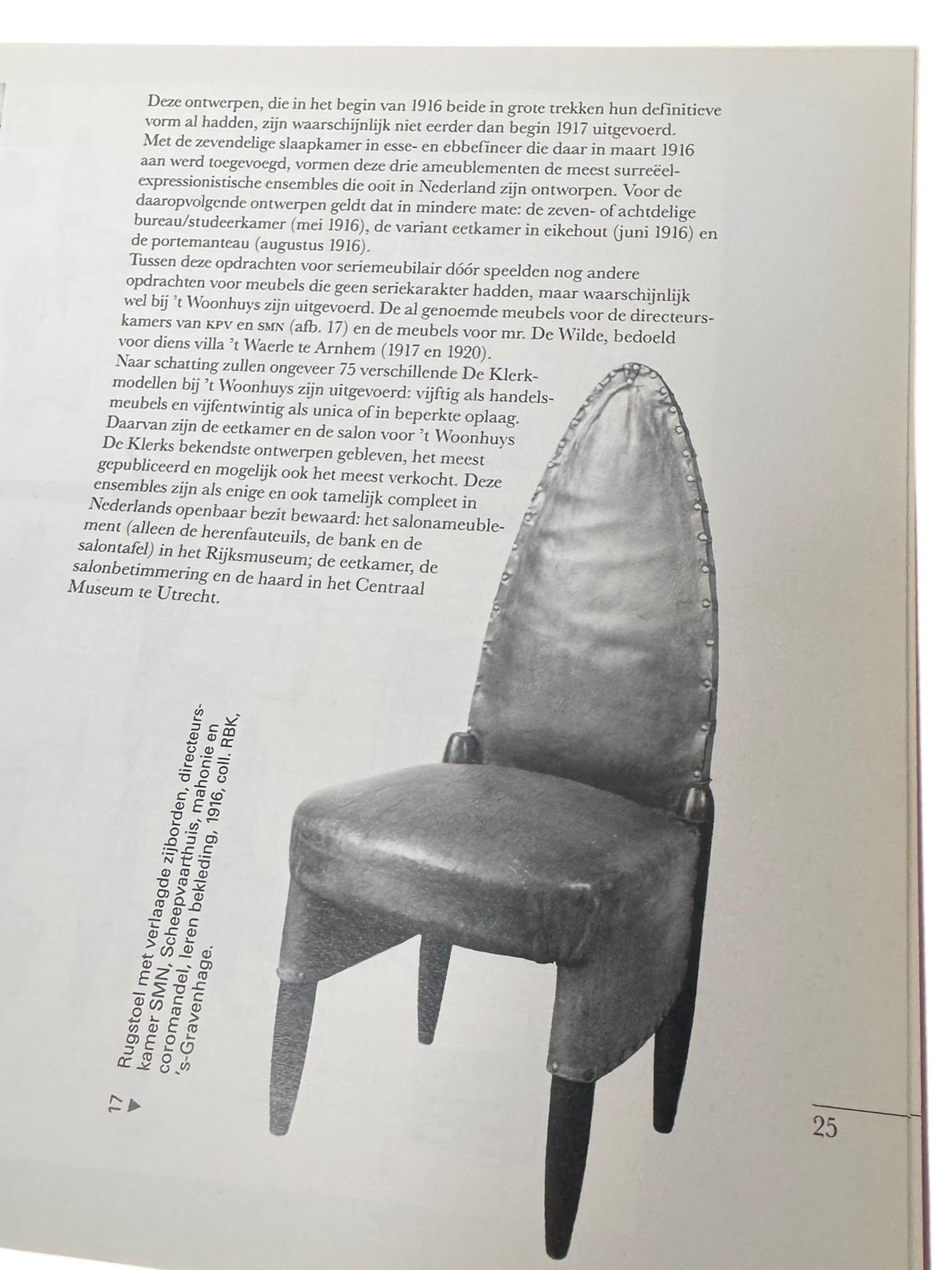 Chaise d'appoint à dossier haut de l'école d'Amsterdam Art déco par Michel De Klerk, 1916 en vente 8