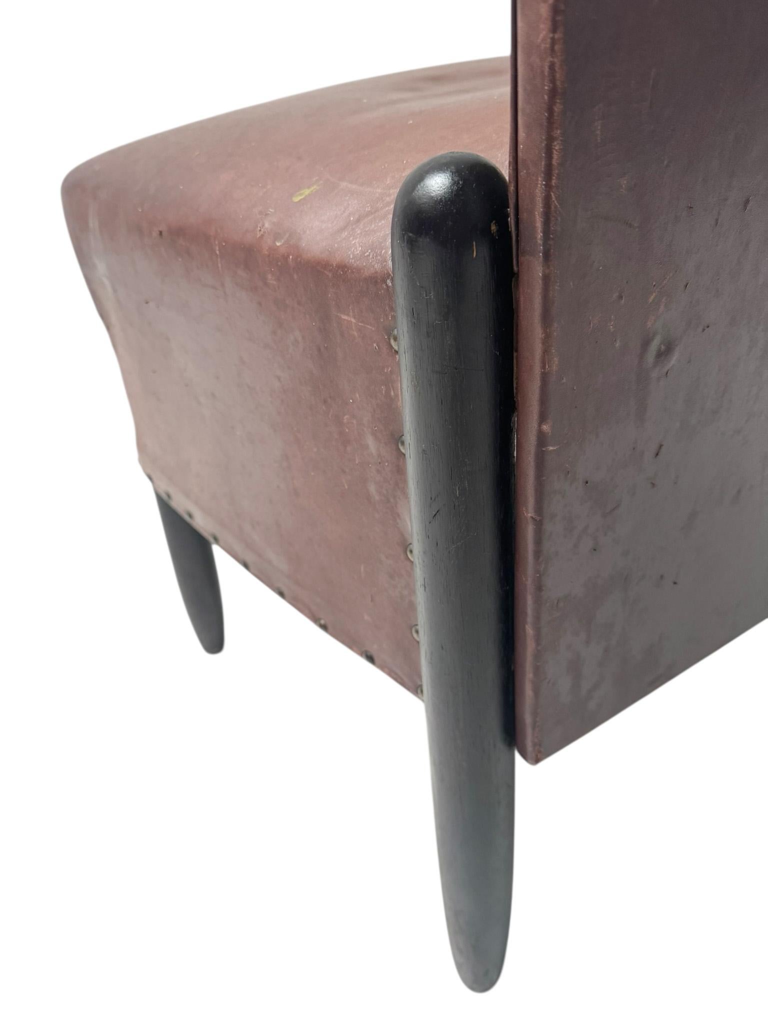 Chaise d'appoint à dossier haut de l'école d'Amsterdam Art déco par Michel De Klerk, 1916 en vente 2