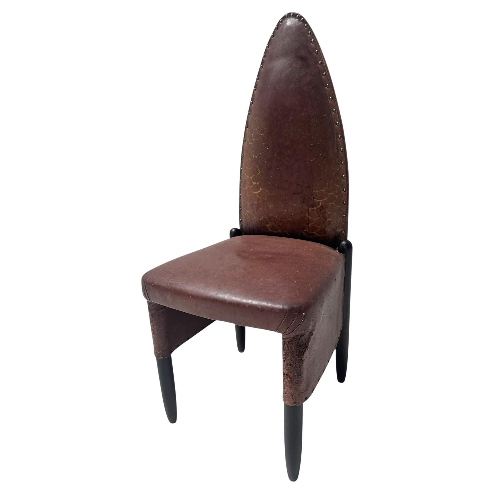 Chaise d'appoint à dossier haut de l'école d'Amsterdam Art déco par Michel De Klerk, 1916 en vente