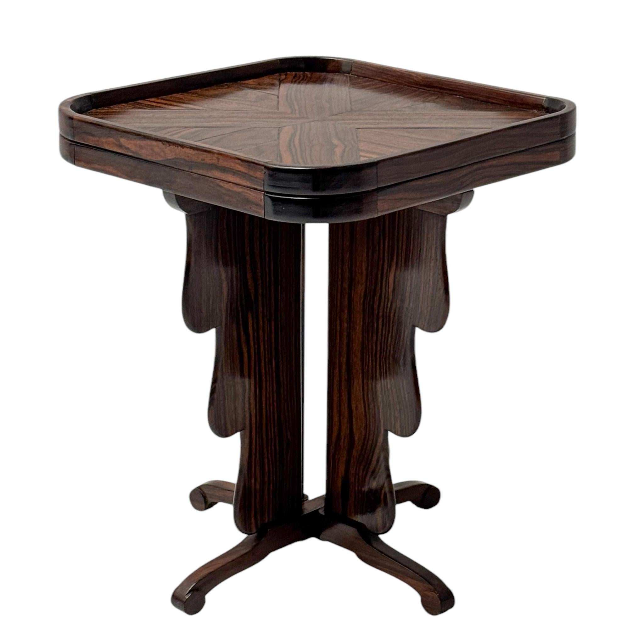 Art Deco Amsterdamse School Macassar Side Table by Max Coini Amsterdam, 1920s 1