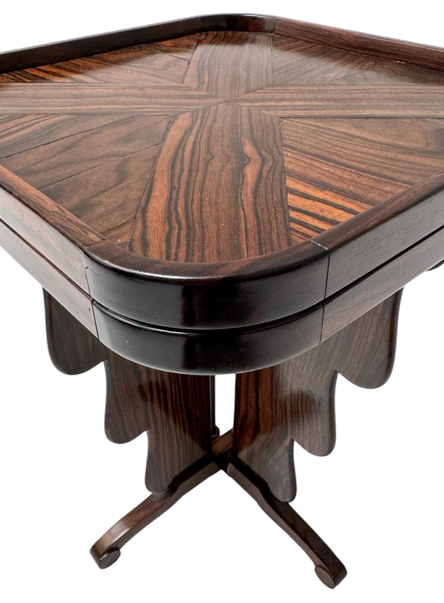 Art Deco Amsterdamse School Macassar Side Table by Max Coini Amsterdam, 1920s 3