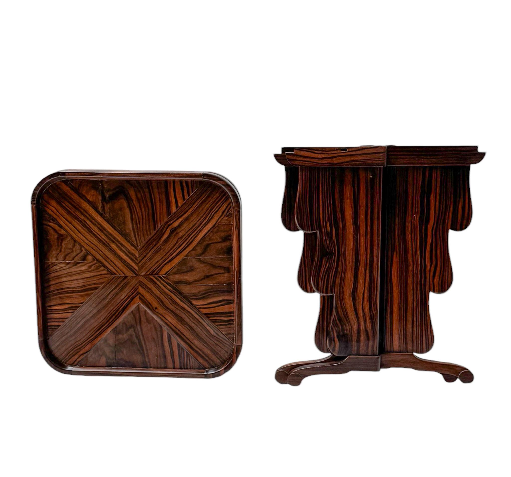 Art Deco Amsterdamse School Macassar Side Table by Max Coini Amsterdam, 1920s 4