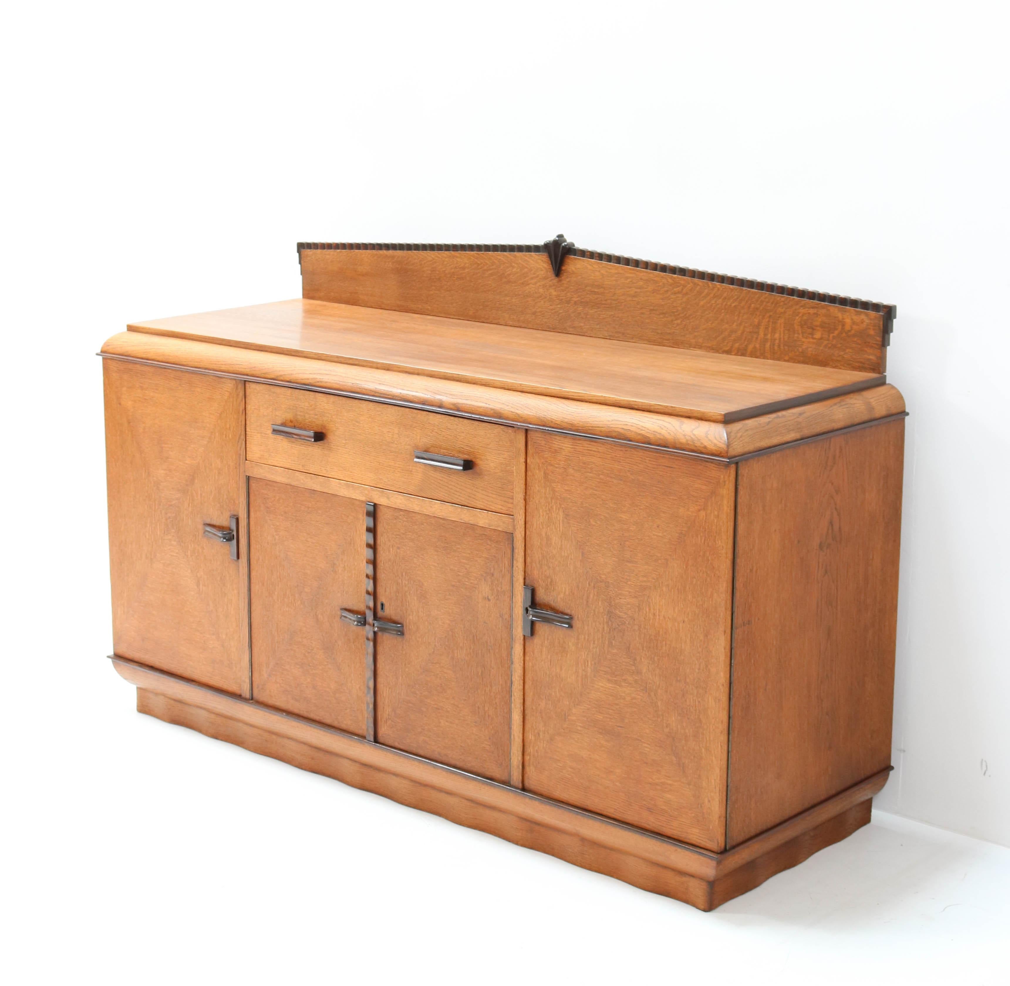 Art Deco Amsterdamse School Oak Credenza or Sideboard by Fa. Drilling Amsterdam 5