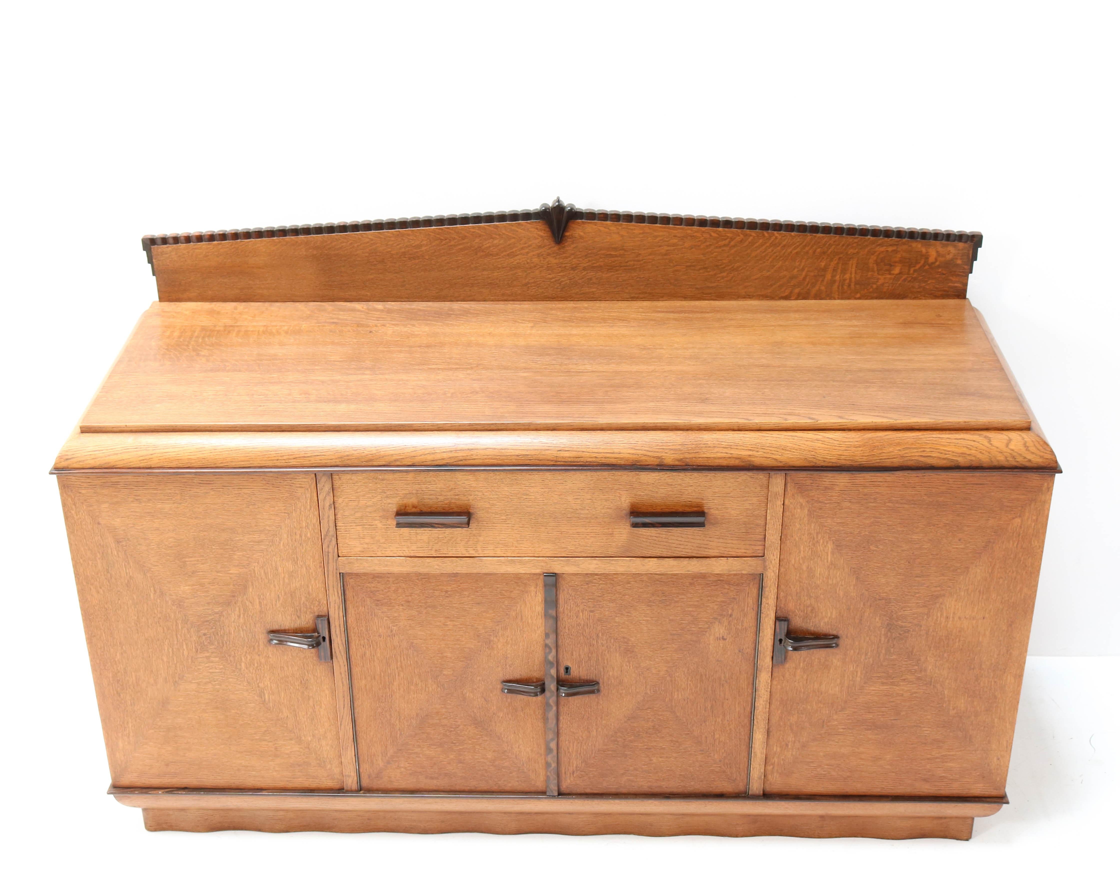 Art Deco Amsterdamse School Oak Credenza or Sideboard by Fa. Drilling Amsterdam 6