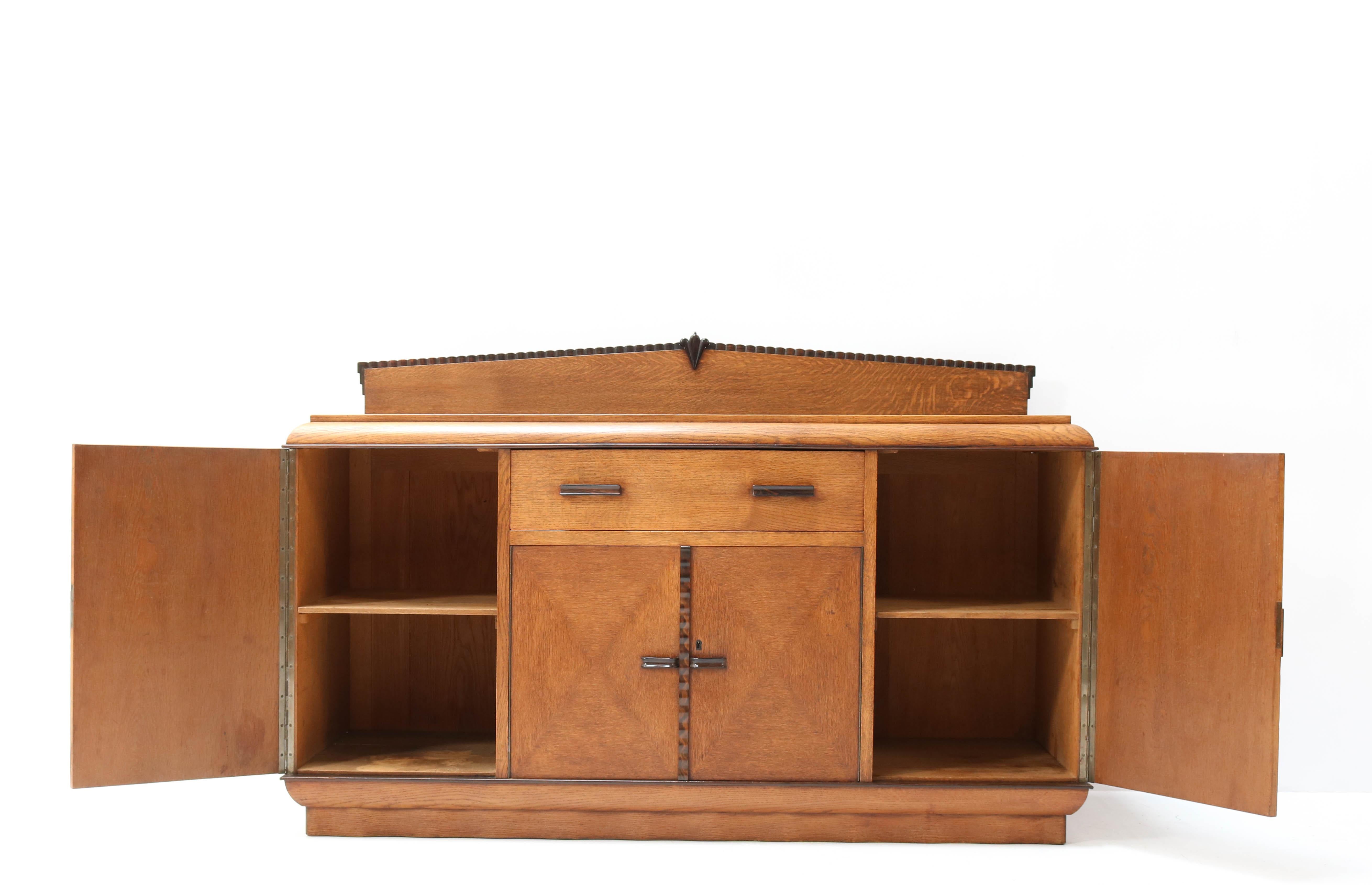 Art Deco Amsterdamse School Oak Credenza or Sideboard by Fa. Drilling Amsterdam 4