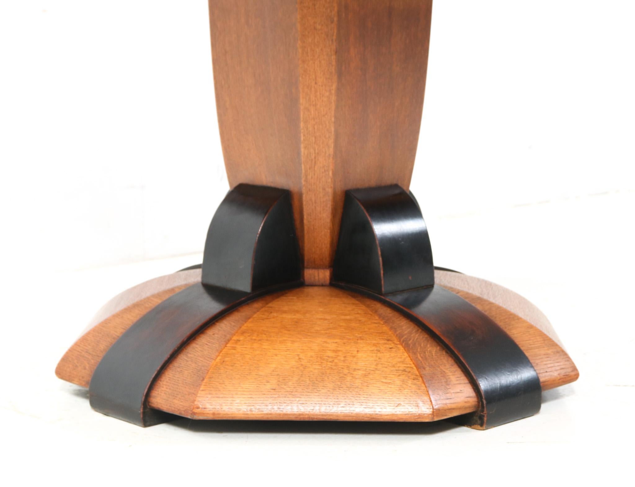 Art Deco Amsterdamse School Oak Dining Room Table by Paul Bromberg for Pander For Sale 2