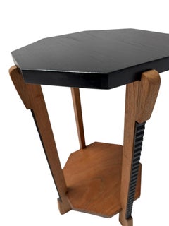 Mesa octogonal de pedestal de la Escuela Art Decó de Amsterdam, años 20