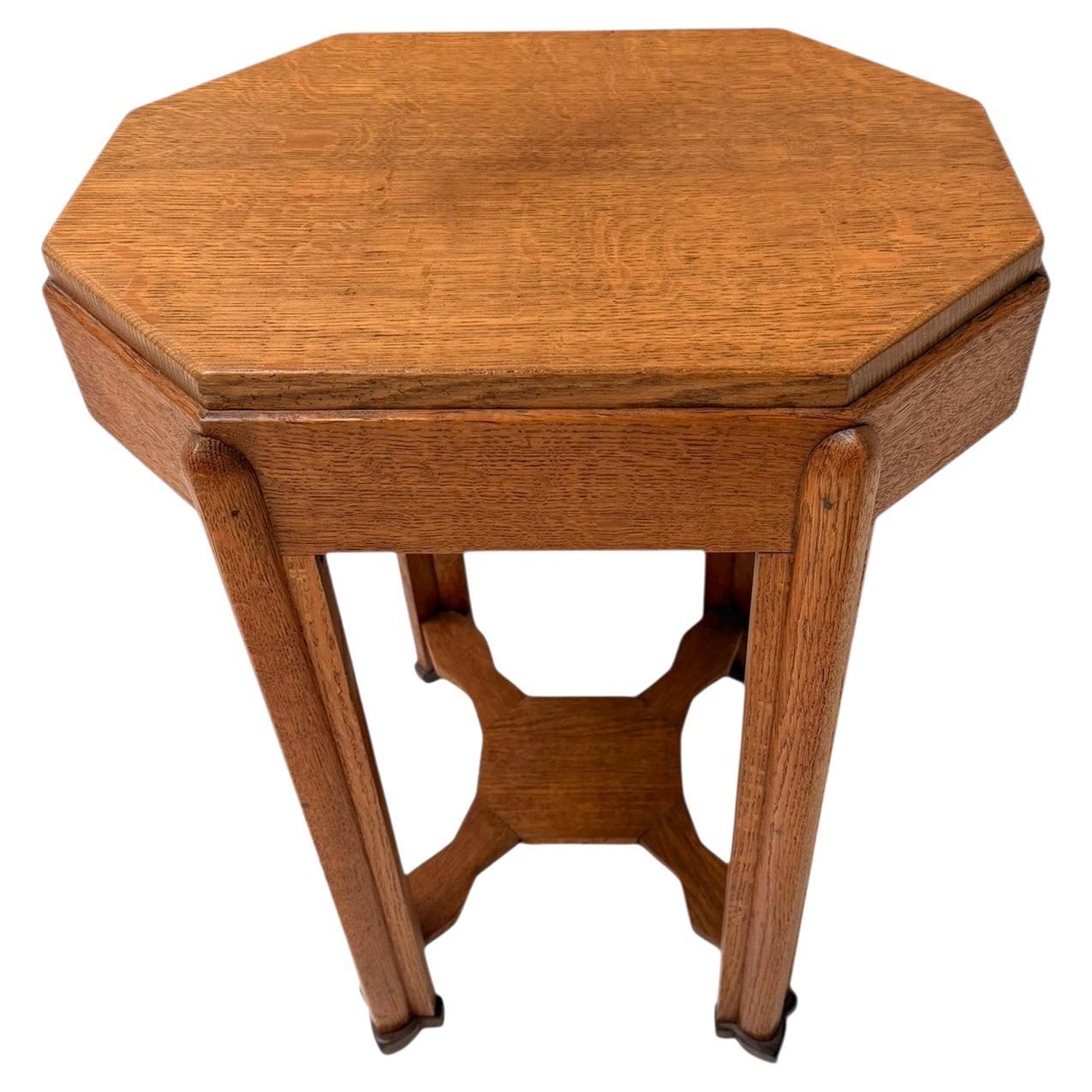 Art Deco Amsterdamse School Octagonal Side Table, 1920s For Sale
