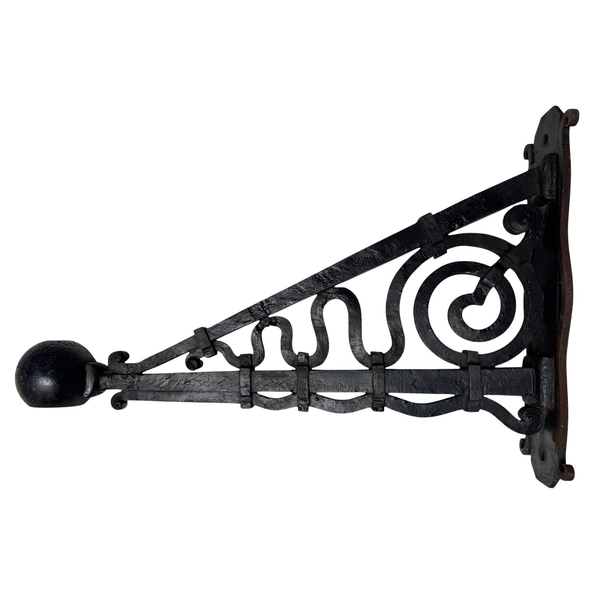 Art Deco Amsterdamse School Patinated Wrought Iron Flagstaff or Flagpole, 1920s For Sale